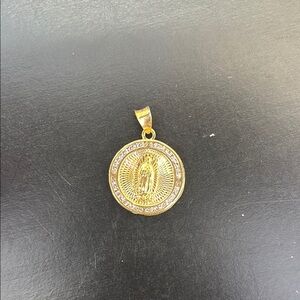 Gold Pendant with Silver Accents